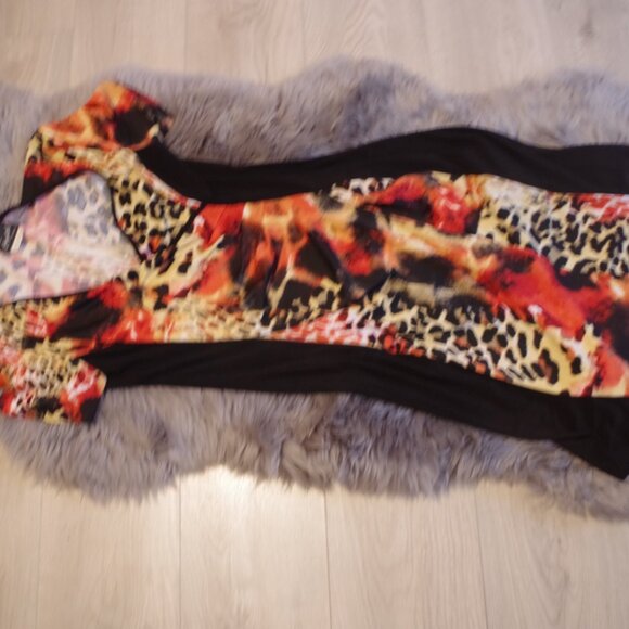 Vintage Animal Print Dress By Modes Crystal Fashions - Picture 5 of 7